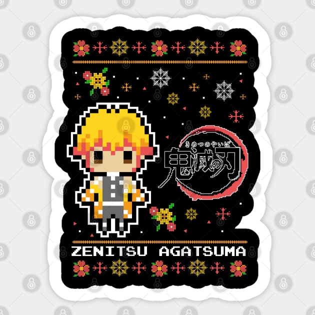 Zenitsu Pixel Art - Demon Slayer Sticker by Otaku Vibes